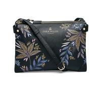 Sara Miller Women's Crossbody, Dual Compartment Purse with Zipper Closure, Adjustable Straps for Cross Body or Shoulder Bag, Botanic Black