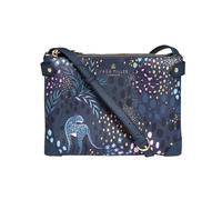 Sara Miller Women's Crossbody, Dual Compartment Purse with Zipper Closure, Adjustable Straps for Cross Body or Shoulder Bag, Midnight Leopard Blue