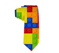 Handmade Ties for Men:Skinny Woven Slim Tie Mens Ties-Thik Necktie Colorful Building Blocks Brick Neckties for Every Outfit, White, One size
