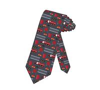 SARA NELL Mens Tie Firefighter Tools Necktie,Fun Print Woven Slim Neck Ties for Men,Fireman Gift