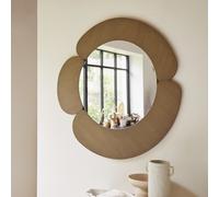 Sara - Round mirror in light mindi wood, 110x110 cm Natural