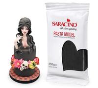 Saracino Sugar Paste Model Black Modelling Paste 250 g Gluten Free Made in Italy