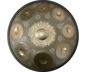 SARAEX Hand-forged Handpan Steel Drum, 22 Inches 9 Notes D Minor Heavy Hand Drum Percussion with Carry Bag, Mallets, Bracket, Gift for Music Enthusiast & Beginners