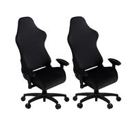 SARAFLORA 2 Pack Gaming Chair Cover, Stretchable Computer Chair Cover Removable Office Chair Cover for Armchair, Swivel Chair, Gaming Chair, Computer Boss Chair, Spandex Chair Slipcovers, Black