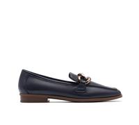 Sarafyna Iris Navy Leather Slip Ons,Loafers Clarks Blue 6.5-Wide Fit