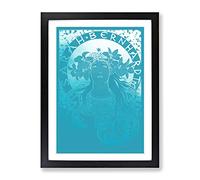 Sarah Bernhardt In Blue By Alphonse Mucha Classic Painting Framed Print | A2 Black Framed Wall Art | Ready to Hang | Classic Historical Picture | Living Room Bedroom Lounge Office