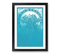 Sarah Bernhardt in Blue by Alphonse Mucha Framed Print | A2 Black Framed Wall Art | Ready to Hang | Modern Nature Picture | Living Room Bedroom Lounge Office