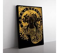 Sarah Bernhardt In Gold By Alphonse Mucha Classic Painting Canvas Wall Art Print Ready to Hang, Framed Picture for Living Room Bedroom Home Office Décor, 76x50 cm (30x20 Inch)