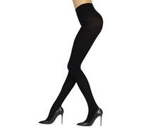 Sarah Borghi Women's Tights in Extra Soft Cotton, 100 Denier, Super Covering - Made in Italy, Black, XL