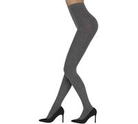 Sarah Borghi Women's Tights in Extra Soft Cotton, 100 Denier, Super Covering - Made in Italy, grey, XL