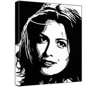 Sarah Danielle Madison (100% Original Painting. Not A Print!) Acrylic Paint On Deep Framed Canvas (60 x 50 x 1.8 cm) 3-Colour Black/Grey/White