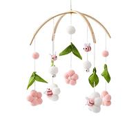 Sarah Duke Baby Bed Mobile Wind Chime 3D Honey Bee Hanging Bed Bell Baby Mobile Wooden Ornament Newborn Girls Boys Nursery Decor (B)