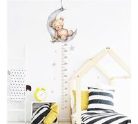 Sarah Duke Children's Height Chart Wall Sticker Height Chart Child Bear Moon Star Wall Sticker Removable DIY Wall Picture Wall Sticker for Children's Room Bedroom