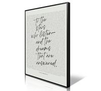 Sarah J Maas Books Canvas Wall Art, To The Stars Quote Court of Mist and Fury Aesthetic Poster, Black White Bookish Literary Print, Library Reading Nook Art Gift for Book Lover 8x12in Unframed