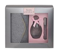 Sarah Jessica Parker Born Lovely Set: Eau de Parfum 100ml Silver Grey Clutch Bag & 10ml Rollerball