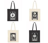 Sarah Mae Artworks Gothic Canvas Tote Bags - Tarot-Inspired & Eco-Friendly - Queen Bee, Anti-Social Butterfly, Cat Lover and The Third Eye. Stylish, sustainable, and available in Black or Natural.