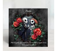 Sarah Mae Artworks Personalised Nightmare Before Christmas Jack & Sally Red Roses Simply Meant to be