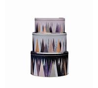 Sarah Miller Frosted Pines Christmas Set of 3 Round Cake Tins 250 (d) x 145mm 225 (d) x 120mm 195 (d) x 95mm
