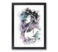 Sarah Vaughan in Abstract Framed Print | A2 Black Framed Wall Art | Ready to Hang | Abstract Fantasy Picture | Living Room Bedroom Lounge Office