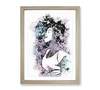 Sarah Vaughan In Abstract Modern Art Framed Print | A4 Oak Framed Wall Art | Ready to Hang | Abstract Fantasy Picture | Living Room Bedroom Lounge Office