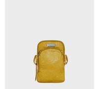 'SARAH' Vintage Natural Grain Leather Mini Crossbody Bag Assots London Yellow One Size