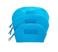 Sarah Wells PackSWell Neoprene Organizer Bag Set - 3 Nesting, Washable Pouches for Makeup, Pump Parts, Diaper & Pump Bag, Travel, Tote & Gym - Storage for Snacks, Tech Cords, Toiletries (Sky)