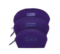 Sarah Wells PackSWell Neoprene Organizer Bag Set - 3 Nesting, Washable Pouches for Makeup, Pump Parts, Diaper & Pump Bag, Travel, Tote & Gym - Storage for Snacks, Tech Cords, Toiletries (Purple)