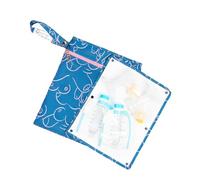 Sarah Wells Pumparoo Wet Dry Bag for Breast Pump Parts - Compact Organizer with Waterproof Pocket, Staging Mat & Fridge Hack - Machine Washable Pumping Accessory (Blue Pattern)