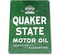 Saraheve Quaker State Motor Oil Logo Garage Shop Auto Gas Retro Wall Decor Metal Tin Sign 8x12in Gift Plaque