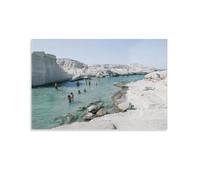 Sarakiniko Greece Milos Wall Art Paintings Canvas Prints Poster Artwork for Living Room Bedroom Bathroom Office Home Decor 12x18inch(30x45cm)