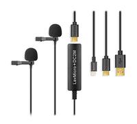 Saramonic 2-Person Digital Lavalier Microphone with Lightning, USB-C & USB-A Output for iPhone, iPad, Android Devices & Computers with Headphone Output (LavMicro+DC2M)