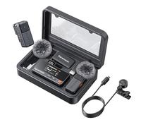 Saramonic Air Wireless Lavalier Microphone, External ø9.7mm Lav Mic, 48KHz/24Bit, 90dB SNR, Mini Microphone for iPhone 15/16 Series with Charging Case, Lapel Mic with USB-C Plug, App Control, 300m