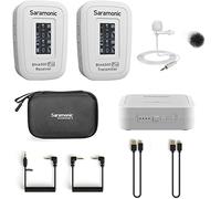 Saramonic Blink 500 Pro B1 White TX+RX 2.4GHz Micro-Wireless Lav System w/Camera-Mountable Dual-Receiver, Mono/Stereo & HP Out for Cams & Mbl in Snow White