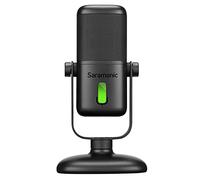 Saramonic Large Diaphragm USB Studio Microphone with Magnetic Tabletop Stand, Headphone Out and Multi-Color LED for Computers and Mobile Devices (SR-MV2000)