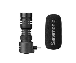 Saramonic SmartMic+ Di Plug Play Microphone for iOS iPhone Smartphone with 3.5mm Monitor, Cardioid Shotgun Vlog Audio Recording Microphone