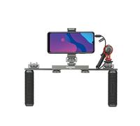 Saramonic Smartphone/Camera Vlogging & Video Production Kit with Adjustable Dual Stabilizing Grips, Shoe Mounts & Vmic Mini Microphone (VGM), Black