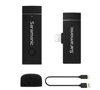 Saramonic Wireless Lavalier Microphone for iPhone,MFi Certified, Plug Play Noise Cancelling Lapel Mic,196ft Transmission,10H Working Time,Cordless Clip on Mic for Video Recording Live Streaming