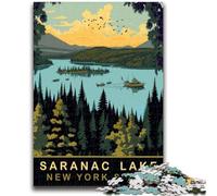 Saranac Lake NY 1000 Pieces Jigsaw Puzzles for Adults And Teens, for 14+ Train Your Brain And Your Hands Christmas Game Gifts 1000pcs (50x75cm)