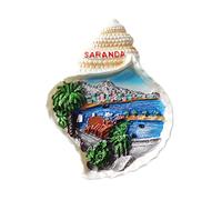 Saranda Albania 3D Conch Fridge Magnet Souvenir Gift,Resin Handmade Saranda Refrigerator Magnet Home & Kitchen Decoration Collection
