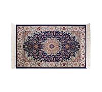 SaRani Classic Oriental Persian Rug Gold Fringe Decor Blue Bordeaux Green (75 x 140 cm, Blue)
