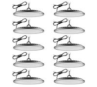 Sararoom 10Pack 200W LED High Bay Light, 20000LM Super Bright Industrial UFO Lamp, 6500K Daylight White LED Warehouse Lighting, IP65 Waterproof Commercial Bay Lighting for Shop Area Workshop Garage