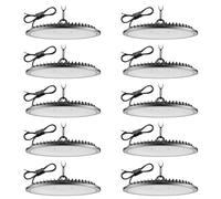 Sararoom 10Pack 300W LED High Bay Light, 30000LM Super Bright Industrial UFO Lamp, 6500K Daylight White LED Warehouse Lighting, IP65 Waterproof Commercial Bay Lighting for Shop Area Garage Workshop