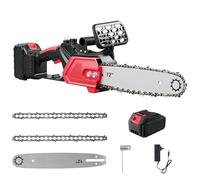 Sararoom 12inch Mini Chainsaw Cordless, 21V Brushless Battery Chainsaw with 3000mAh Battery & Charge, 4500 RPM Handheld Chain Saw with 2 Chains for Branch Pruning Wood Cutting Camping