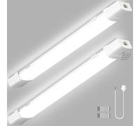 Sararoom 2Packs 115cm Motion Sensor LED Batten Light, 6500K Daylight White 4400LM LED Tube Light, IP65 Waterproof LED Strip Light for Shop, Office, Living Room, Garage, Warehouse - Not Spliceable