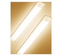 Sararoom 2Packs 4FT 40W LED Batten Light - 3000K Warm White LED Tube Light, 4000LM Ceiling Surface Mounted Light LED Strip Light for Home, Office, Garage, Shop, School Restaurant