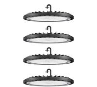 Sararoom 4Pack 100W UFO LED High Bay Light, 10000LM Super Bright Wrokshop Lighting, 6500K Daylight White Industrial UFO Lamp, IP65 Waterproof Commercial Bay Lighting for Garage Warehouse Factory