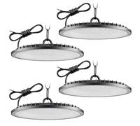 Sararoom 4Pack 200W LED High Bay Light, 20000LM Super Bright Industrial UFO Lamp, 6500K Daylight White LED Warehouse Lighting, IP65 Waterproof Commercial Bay Lighting for Shop Area Workshop Garage