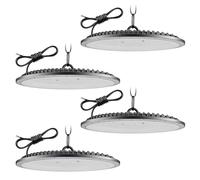 Sararoom 4Pack 500W LED High Bay Light, 50000LM Super Bright Industrial UFO Lamp, 6500K Daylight White LED Warehouse Lighting, IP65 Waterproof Commercial Bay Lighting for Shop Area Workshop Garage