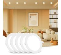 Sararoom 5Packs 15W LED Round Ceiling Panel Light 3000K Warm White Ultra Slim Downlights 1350lm Recessed Ceiling Lights for Living Room Bedroom Bathroom Corridor Kitchen Office Shop