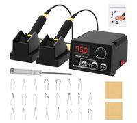 Sararoom 90W Wood Burning Kit, Digital Display Wood Burning Tool Set, 0-750°C Temperature Adjustable Wooding Encarving Kits with 2 Pyrographing Pen, 23 Branding Tips, Fast Heating for DIY